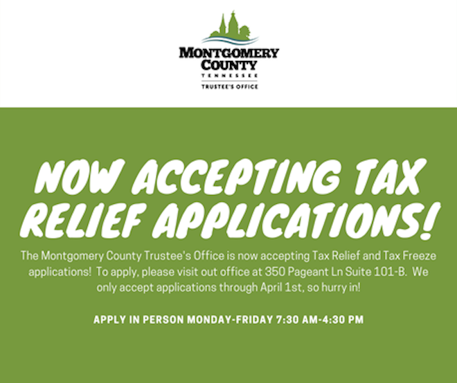 Now accepting tax relief applications
